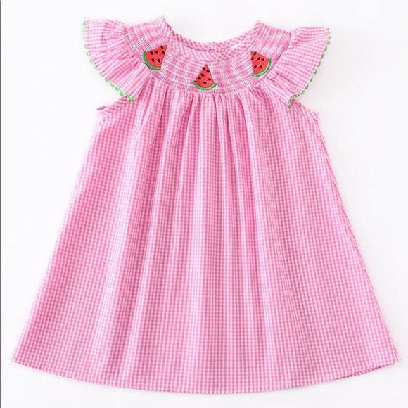 Watermelon Smocked Dress - Picture 1 of 5